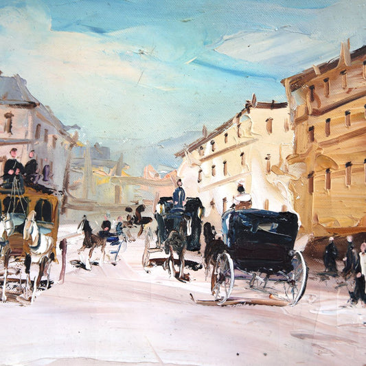 Shalva Phachoshvili- Original Oil on Canvas "Golden Hour in the City"