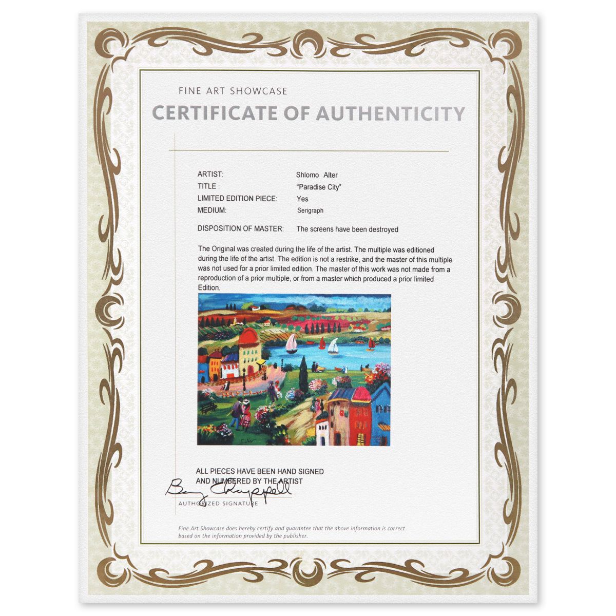 Shlmo Alter- Serigraph "Paradise City"