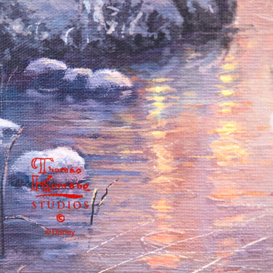 Thomas Kinkade- Hand Embellished Giclee on Canvas "Mickey and Minnie Sweetheart Holiday"