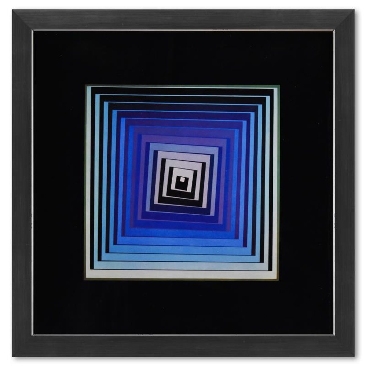 Victor Vasarely (1908-1997), "Vonal - Lila de la serie Vonal" Framed 1971 Heliogravure Print with Letter of Authenticity