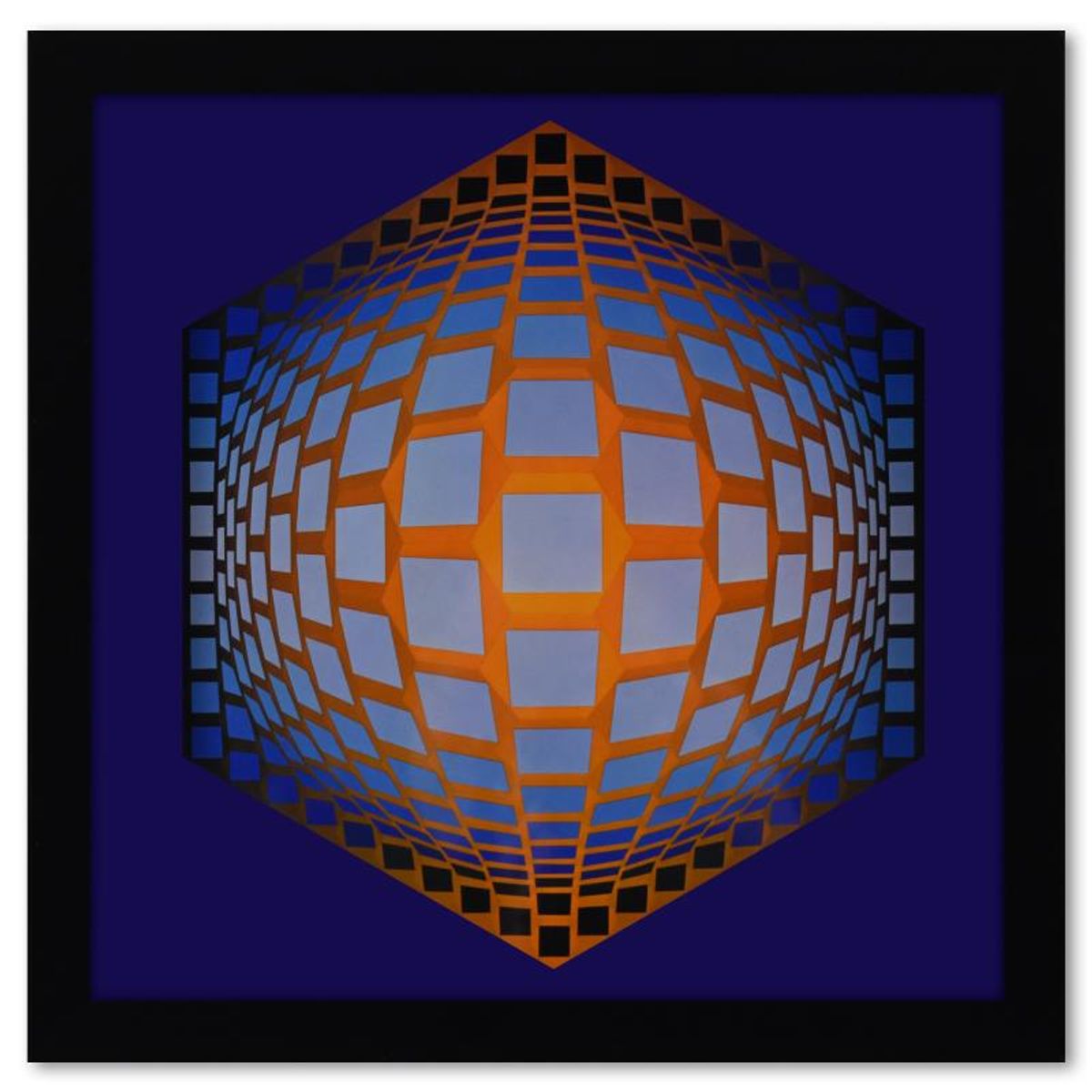 Victor Vasarely (1908-1997), "Tegla - Hat de la serie Structures Universelles De L'Hexagone" Framed 1975 Heliogravure Print with Letter of Authenticity