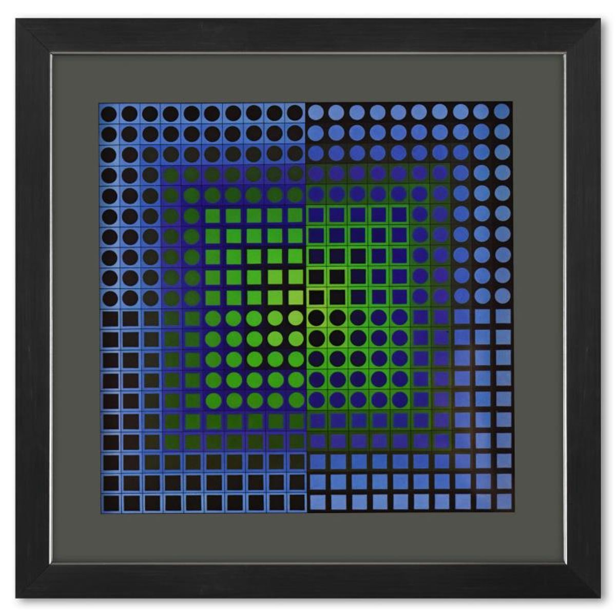 Victor Vasarely (1908-1997), "Zoeld de la serie Folklore Planetaire" Framed 1971 Heliogravure Print with Letter of Authenticity