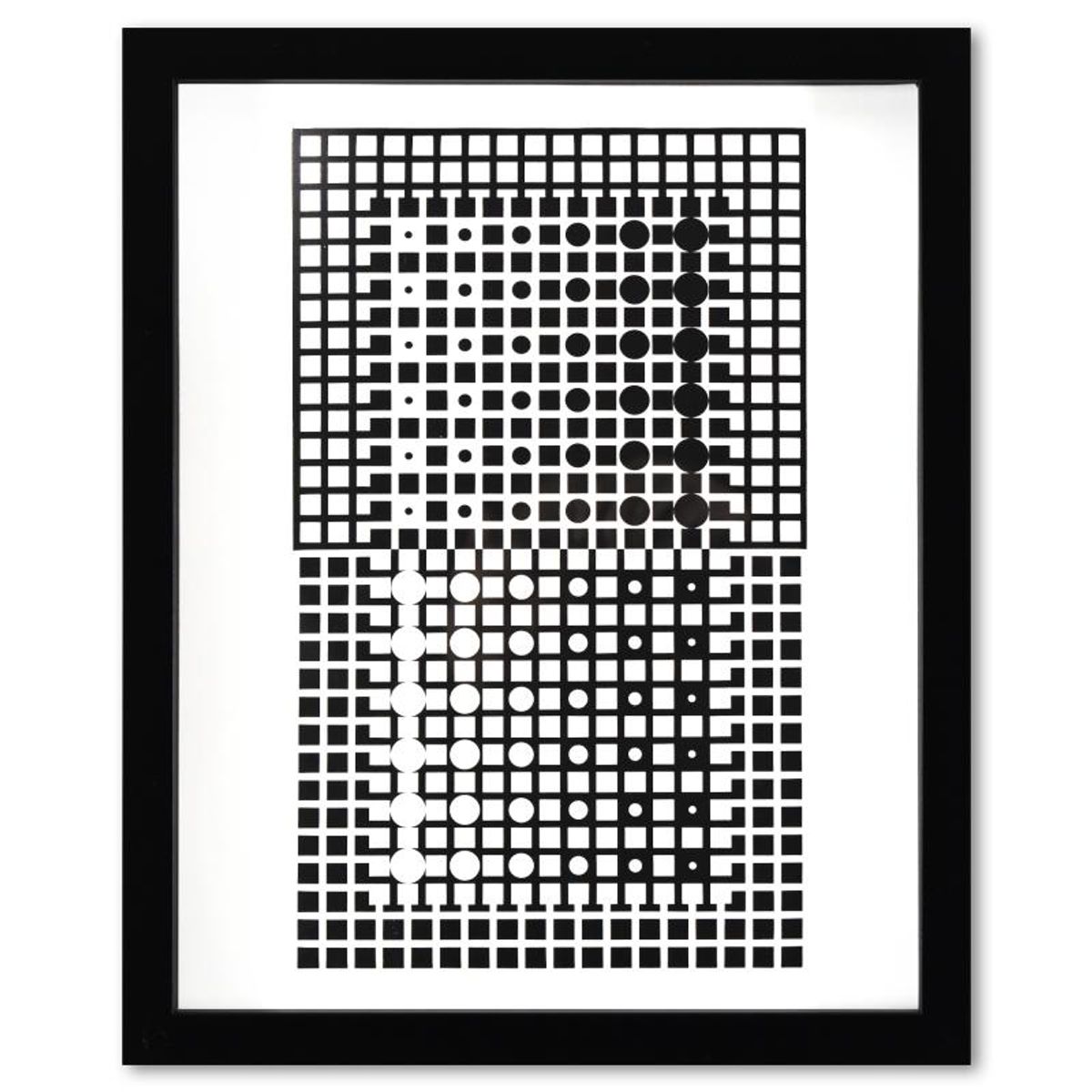 Victor Vasarely (1908-1997), "Centauri - XXII de la serie Corpusculaires" Framed 1973 Heliogravure Print with Letter of Authenticity