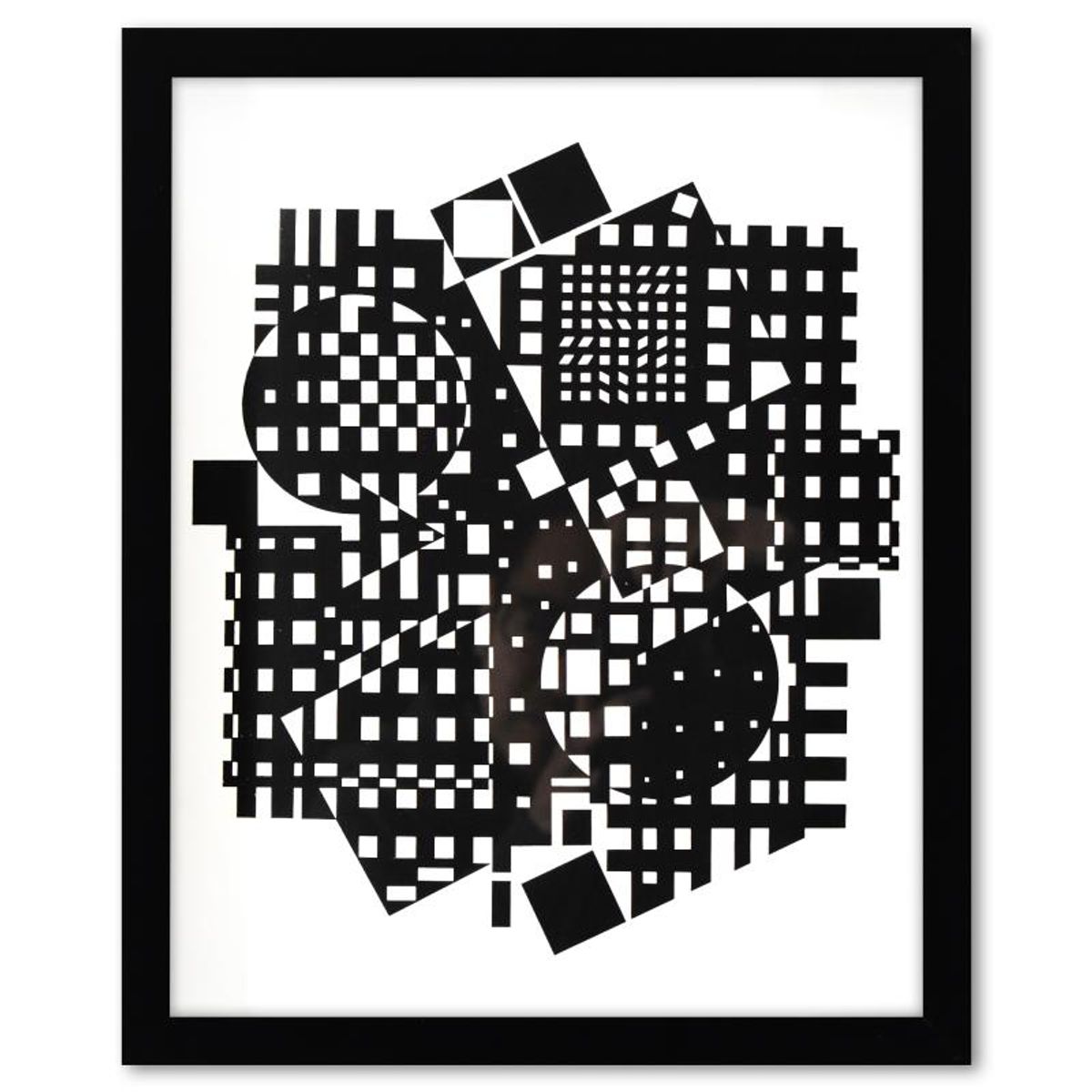 Victor Vasarely (1908-1997), "Torke-UY et Jerusa de la serie Croises (Diptych)" Framed 1973 Heliogravure Prints with Letter of Authenticity