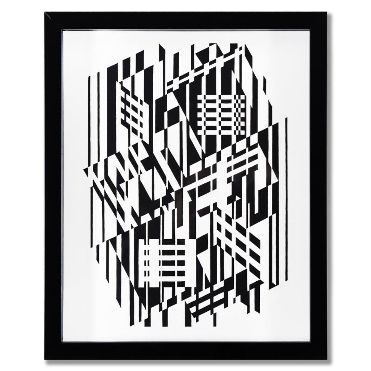 Victor Vasarely (1908-1997), "Tilla, Calcis, et Afa de la serie Lineaires (Triptych)" Framed 1973 Heliogravure Prints with Letter of Authenticity