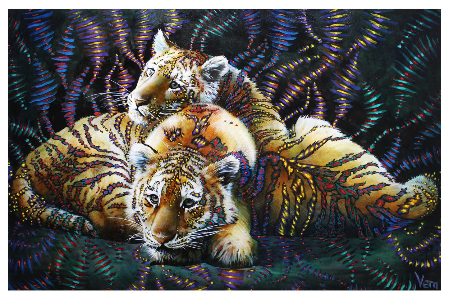 Vera V. Goncharenko- Original Giclee on Canvas "About To Sleep"
