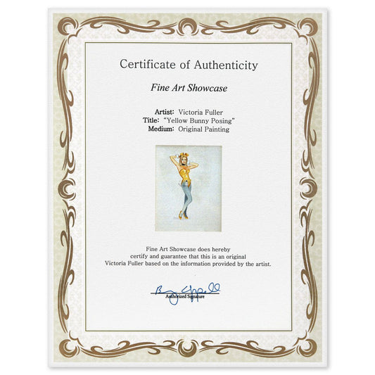 Victoria Fuller- Original Painting "Yellow Bunny Posing"