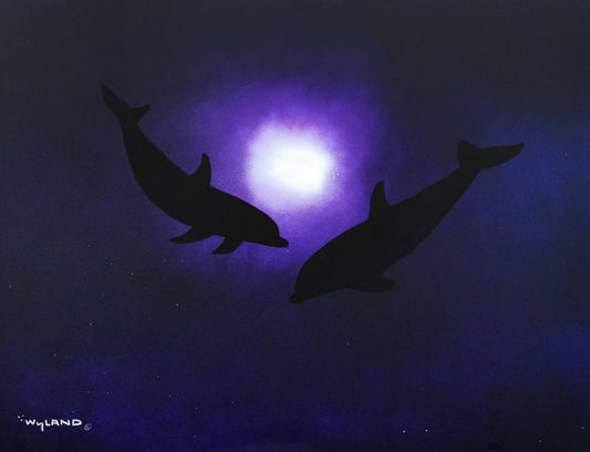 Wyland- Original Painting on Canvas "Dolphin World"