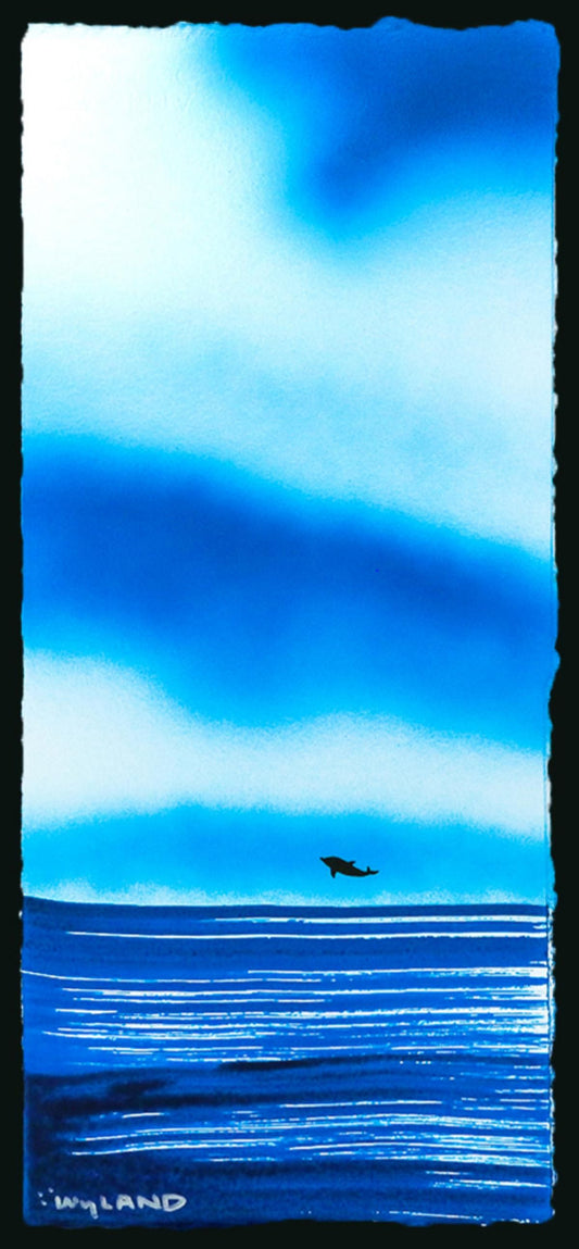 Wyland- Original Watercolor Painting on Deckle Edge Paper "Dolphin"