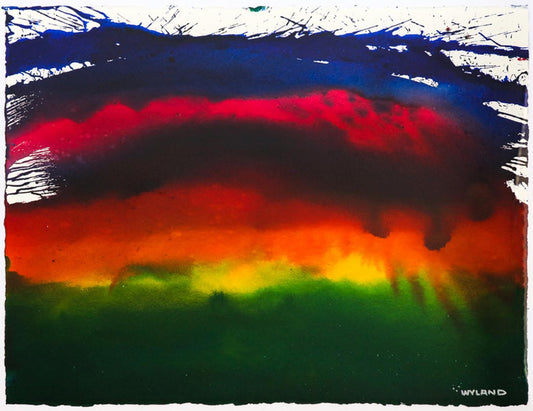 Wyland- Original Watercolor Painting on Deckle Edge Paper "Abstract"