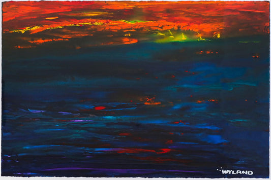 Wyland- Original Watercolor Painting on Deckle Edge Paper "Abstract"