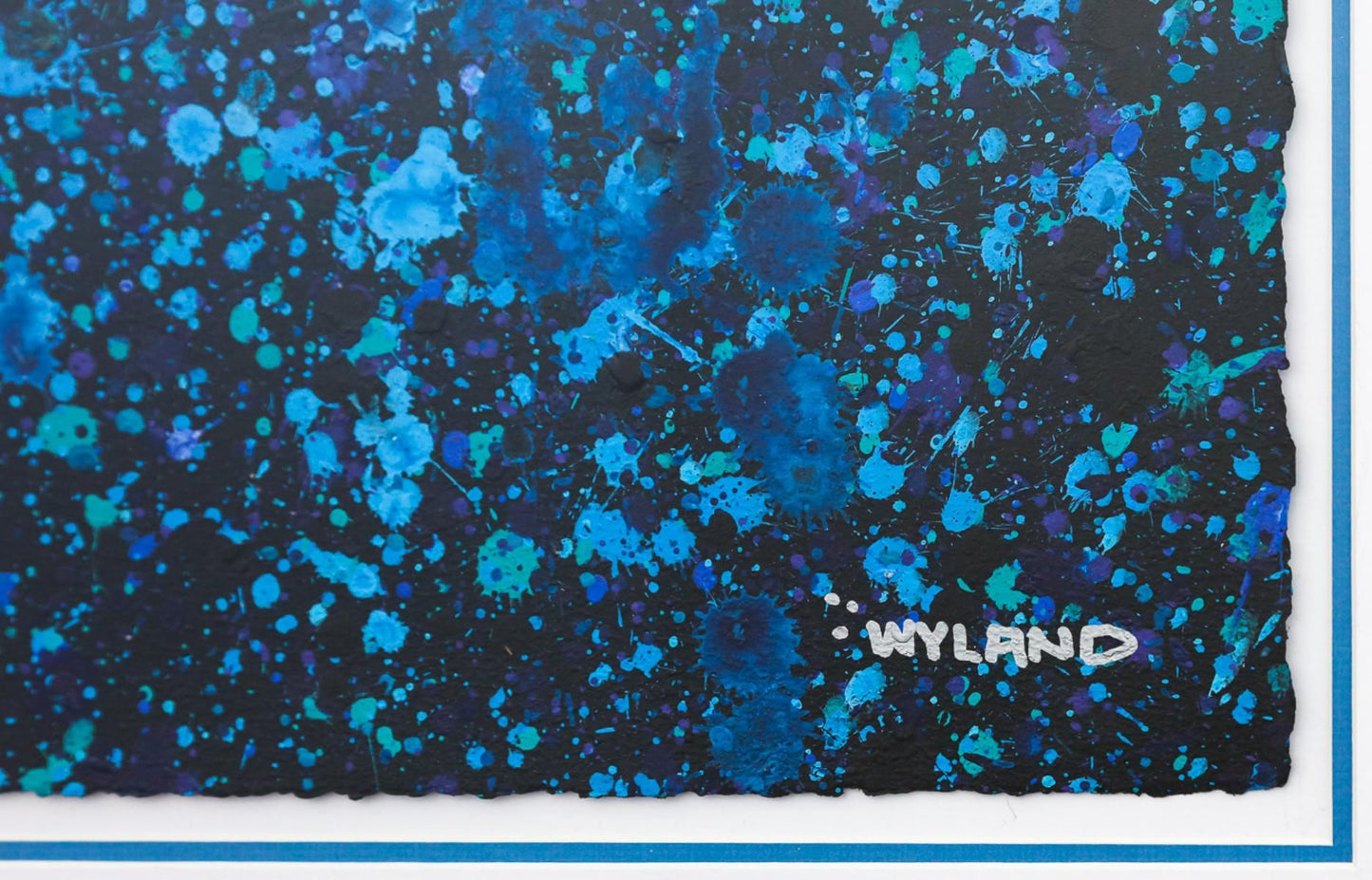 Wyland- Original Watercolor Painting on Deckle Edge Paper "Abstract Drip"