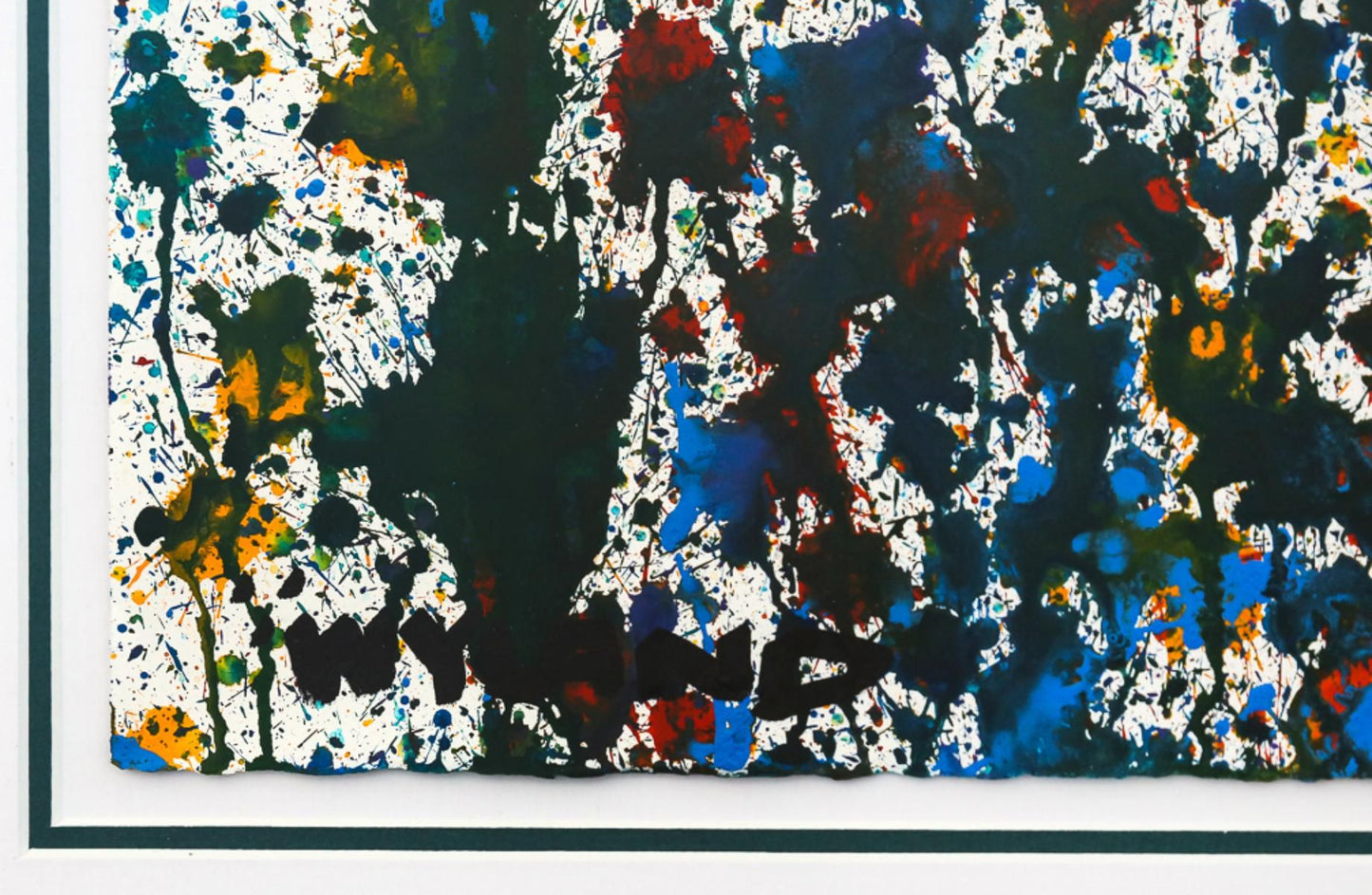 Wyland- Original Watercolor Painting on Deckle Edge Paper "Abstract Drip"