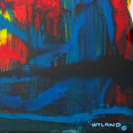 Wyland- Original Watercolor Painting on Deckle Edge Paper "Abstract"