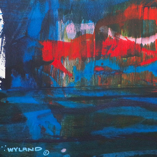 Wyland- Original Watercolor Painting on Deckle Edge Paper "Abstract"