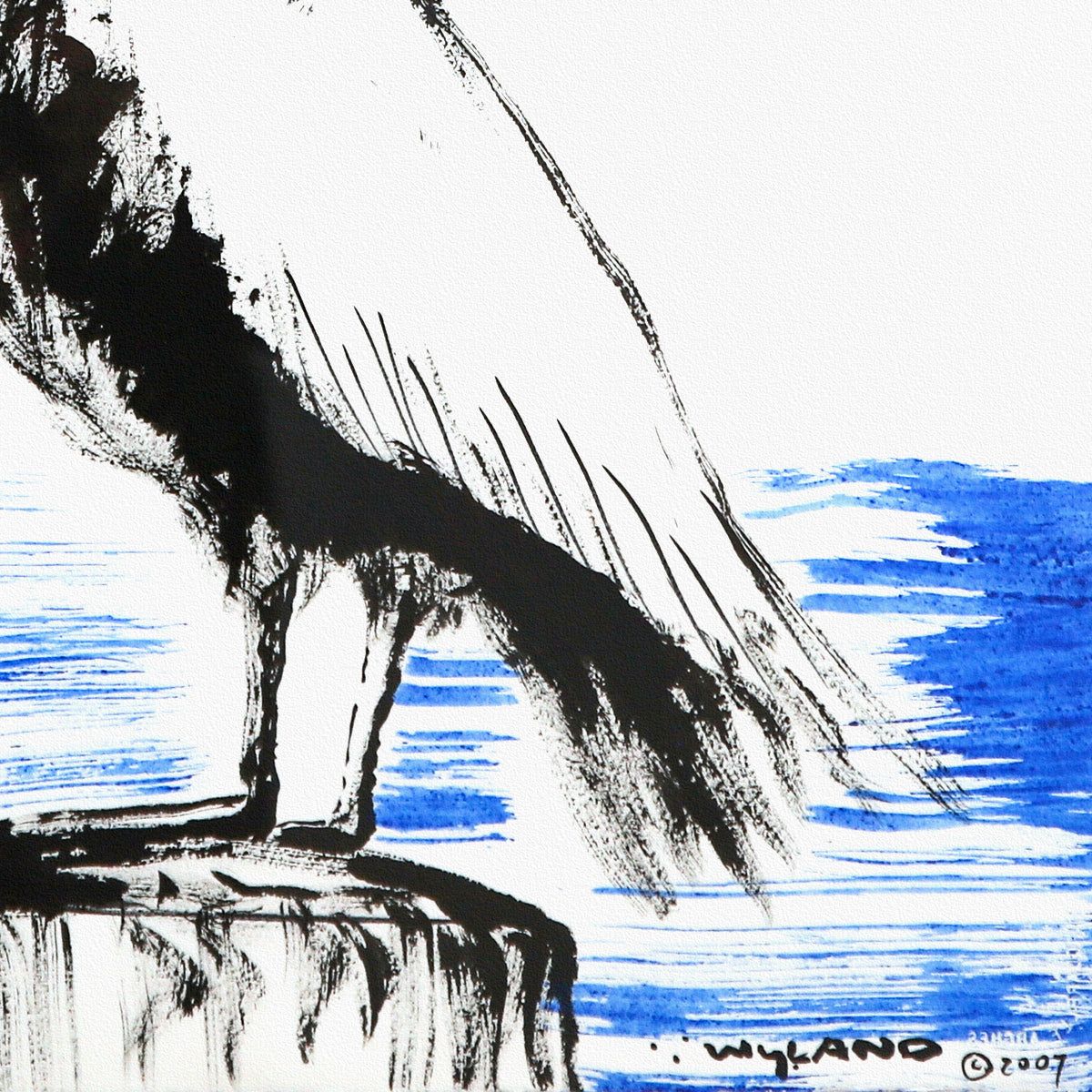Wyland- Original Sumi Ink Painting "Pelican"