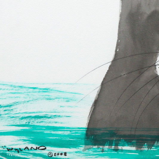 Wyland- Original Sumi Ink Painting "Monk Seal"