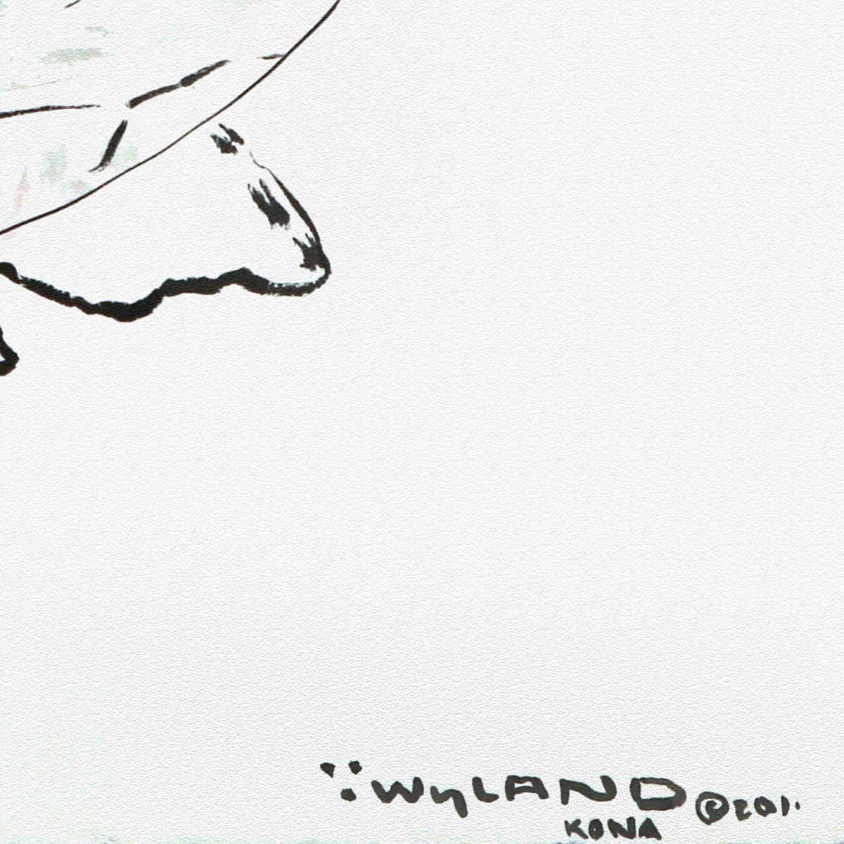 Wyland- Original Sumi Ink Painting "Turtle"