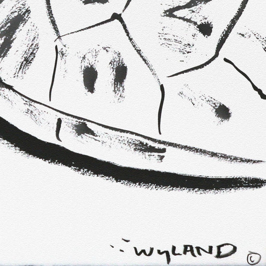 Wyland- Original Sumi Ink Painting "Kissing Turtles"