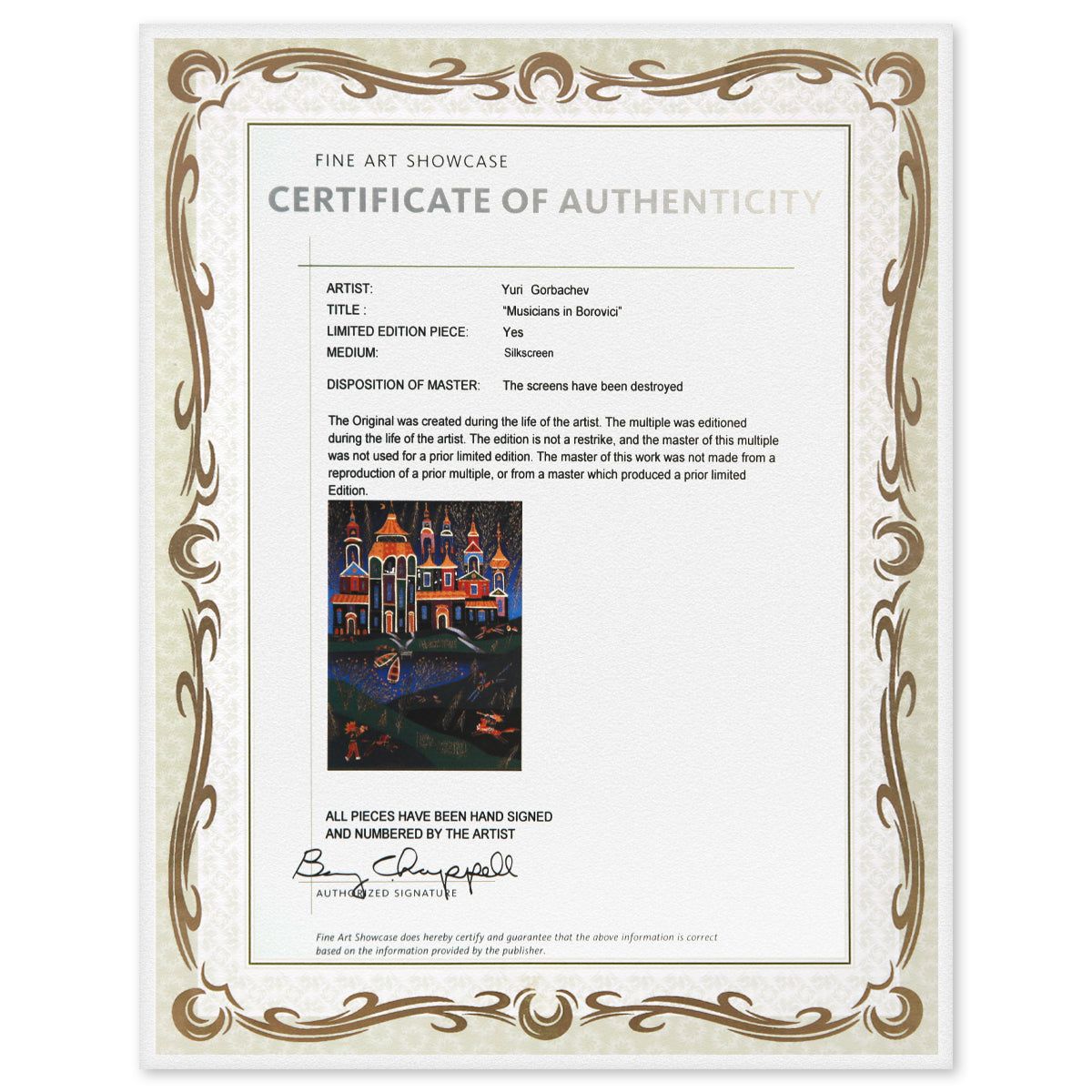 Yuri Gorbachev- Serigraph "Musicians in Borovici"