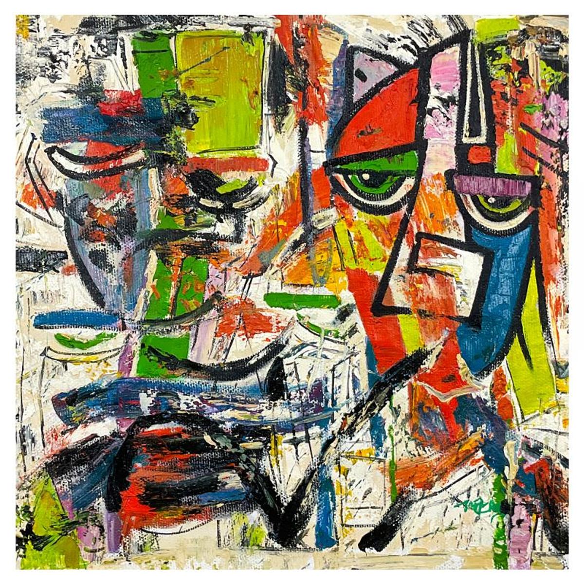 Zahra, Original Acrylic Painting on Canvas (24" x 24"), Hand Signed with Letter of Authenticity
