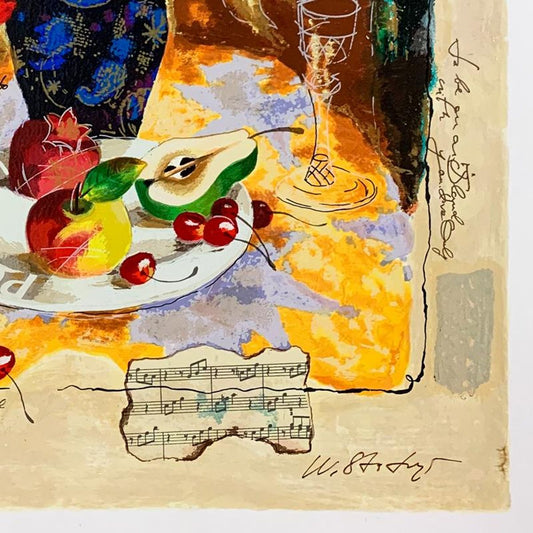 Alexander Galtchansky (1959-2008) and Tanya Wissotzky (1959-2006), "Red Flowers in a Vase" Hand Signed Limited Edition Serigraph on Paper with Letter of Authenticity.