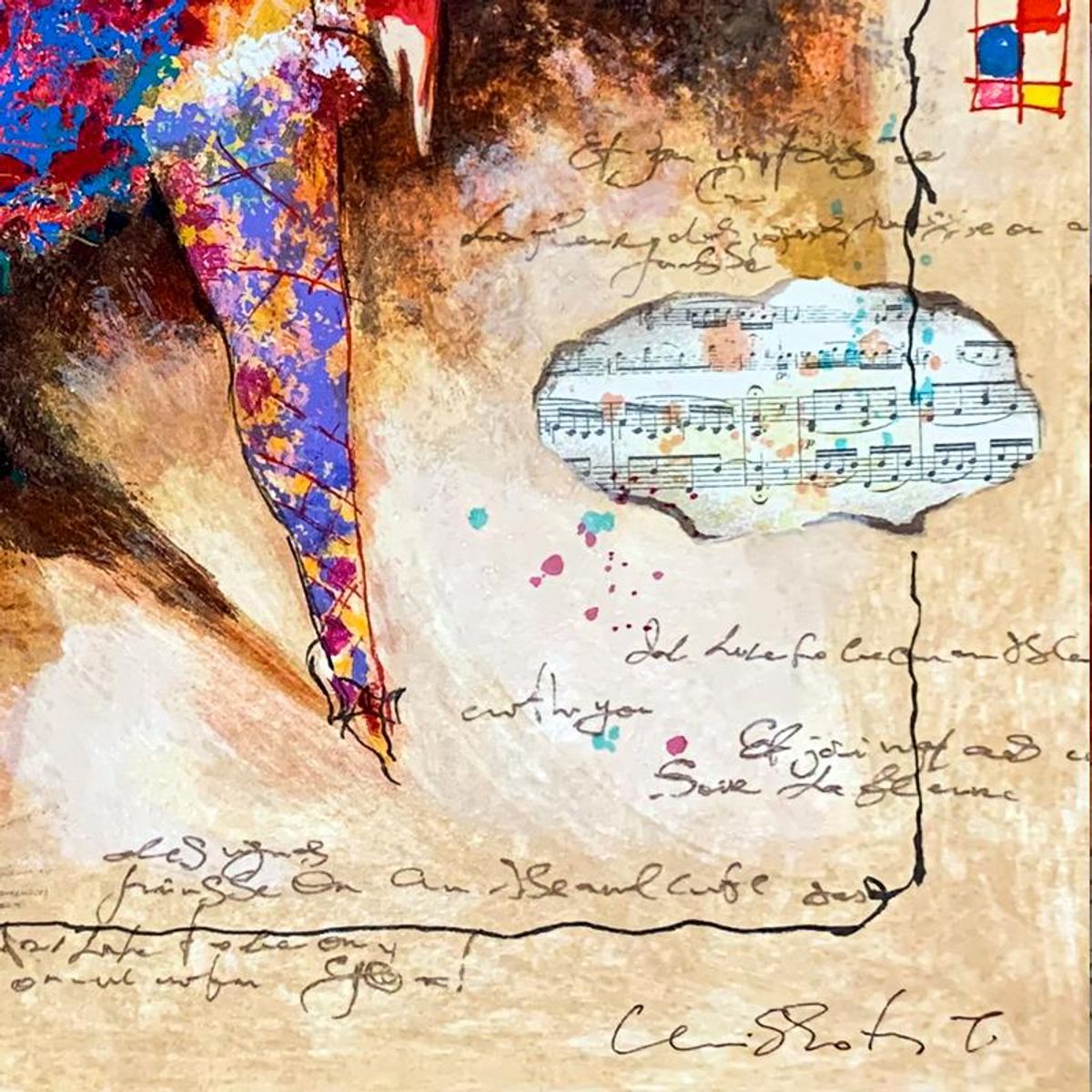Alexander Galtchansky (1959-2008) and Tanya Wissotzky (1959-2006), "Passing Thought" Hand Signed Limited Edition Serigraph on Paper with Letter of Authenticity.