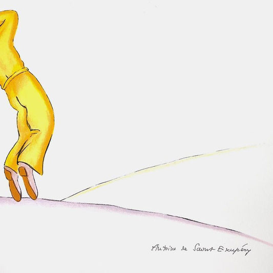 Antoine de Saint-Exupery 1900-1944 (After), "The Little Prince Falling Asleep" Framed Limited Edition Lithograph with Certificate of Authenticity.