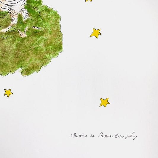 Antoine de Saint-Exupery 1900-1944 (After), "The Little Prince And The Baobabs" Framed Limited Edition Lithograph with Certificate of Authenticity.