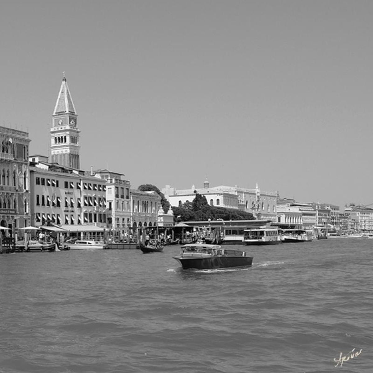 Misha Aronov, "Venice 1" Framed Limited Edition Photograph on Canvas, Numbered and Hand Signed with Letter of Authenticity.