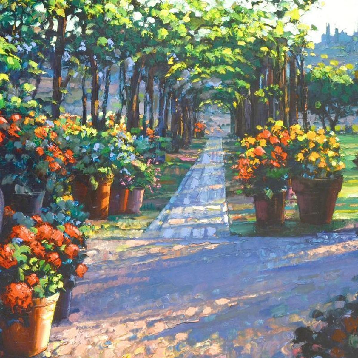Howard Behrens (1933-2014), "Siena Arbor" Limited Edition on Canvas, Numbered and Signed with COA.
