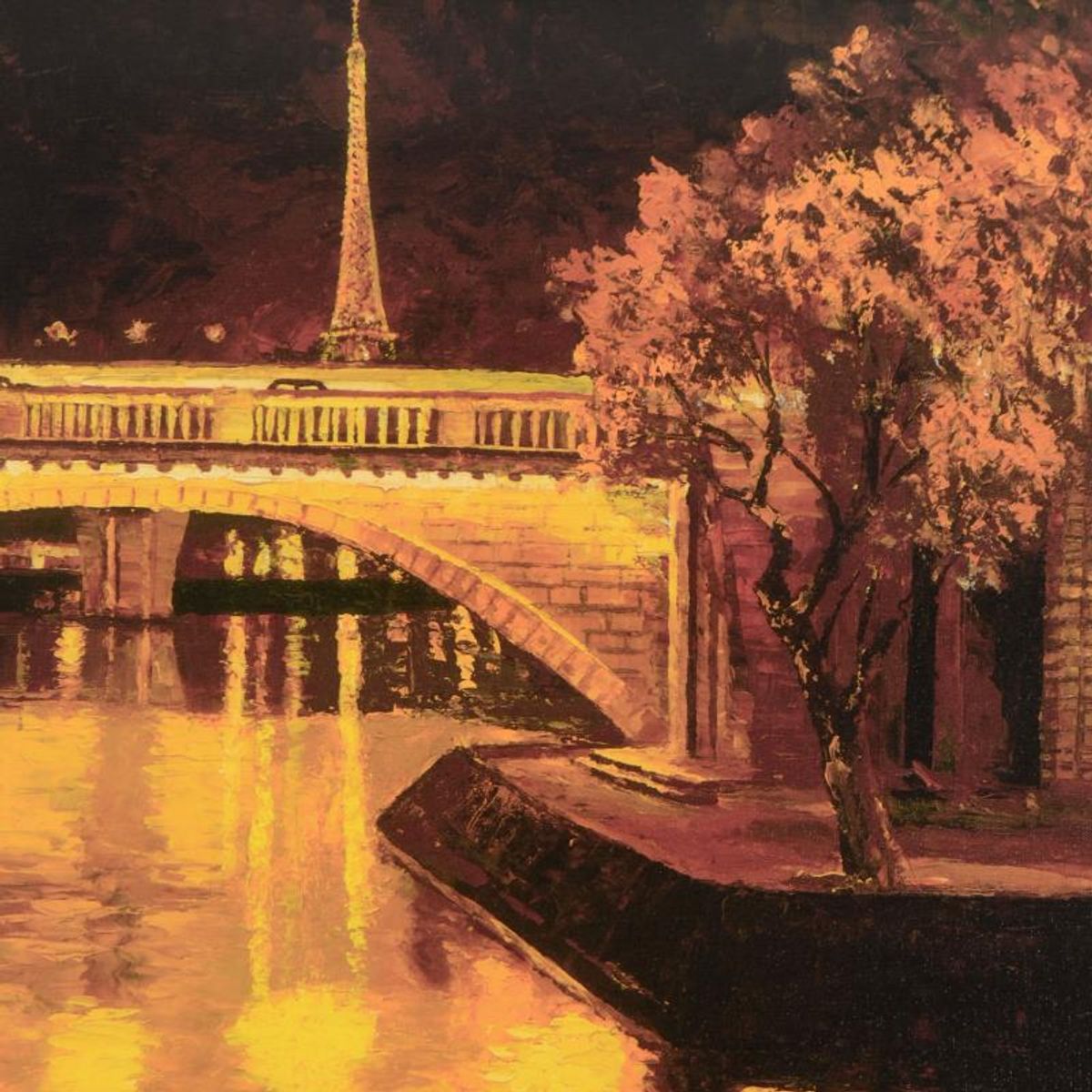 Howard Behrens (1933-2014), "Twilight On The Seine I" Limited Edition on Canvas, Numbered and Signed with COA.