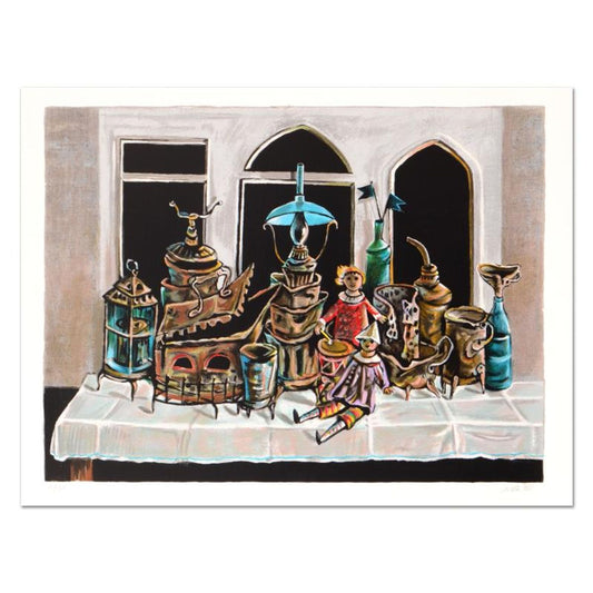 Yosl Bergner (1920-2017), "Lightings" Limited Edition Lithograph, Numbered and Hand Signed with Certificate of Authenticity.