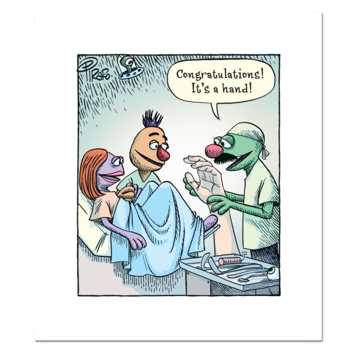 Bizarro, "Muppet Birth" Numbered Limited Edition Hand Signed by Creator Dan Piraro; Letter of Authenticity.