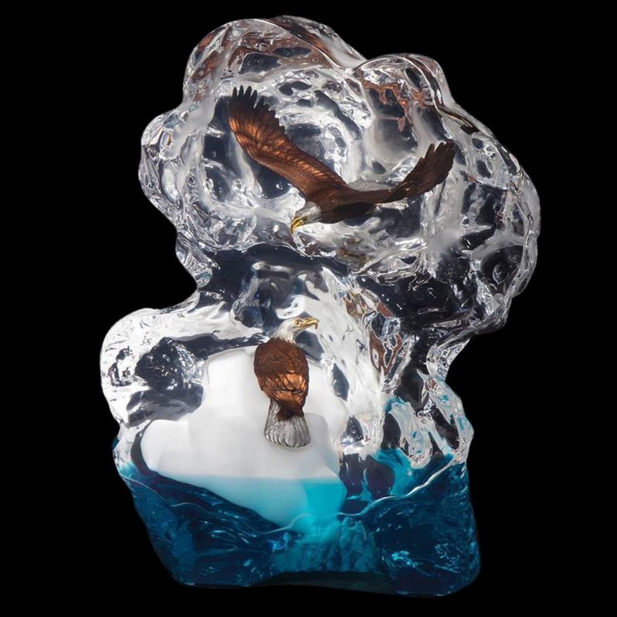 Kitty Cantrell, "Glacial Voyage" Limited Edition Mixed Media Lucite Sculpture with COA.
