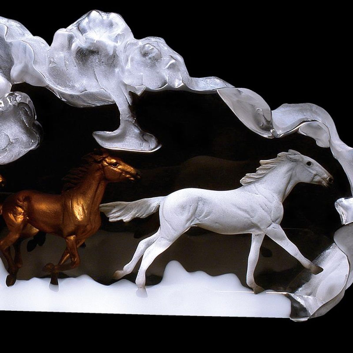 Kitty Cantrell, "Prairie Storm" Limited Edition Mixed Media Lucite Sculpture with COA.
