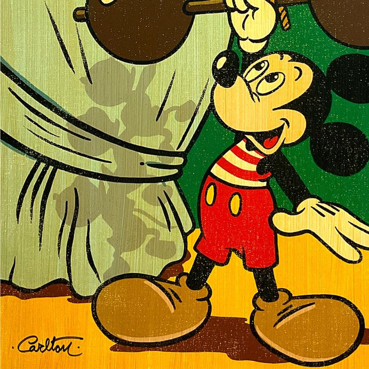 Trevor Carlton, "Muscle Mickey" Limited Edition Proof on Canvas from Disney Fine Art, Numbered and Hand Signed with Letter of Authenticity