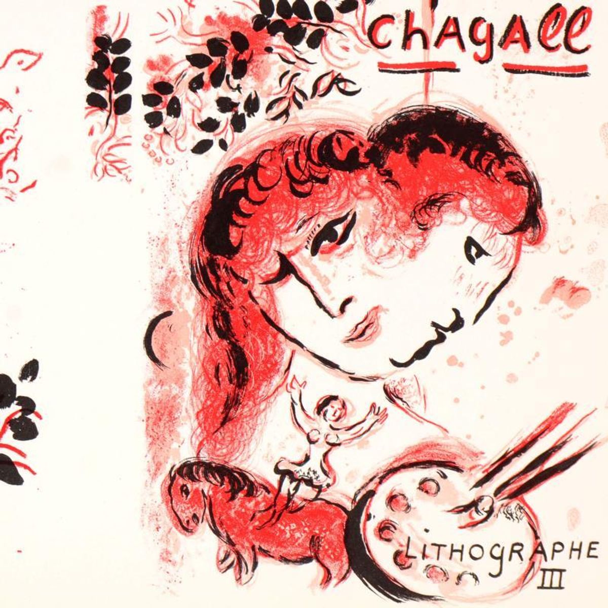 Marc Chagall (1887-1985), "Lithographe III" Original Lithograph, Plate Signed with Letter of Authenticity.