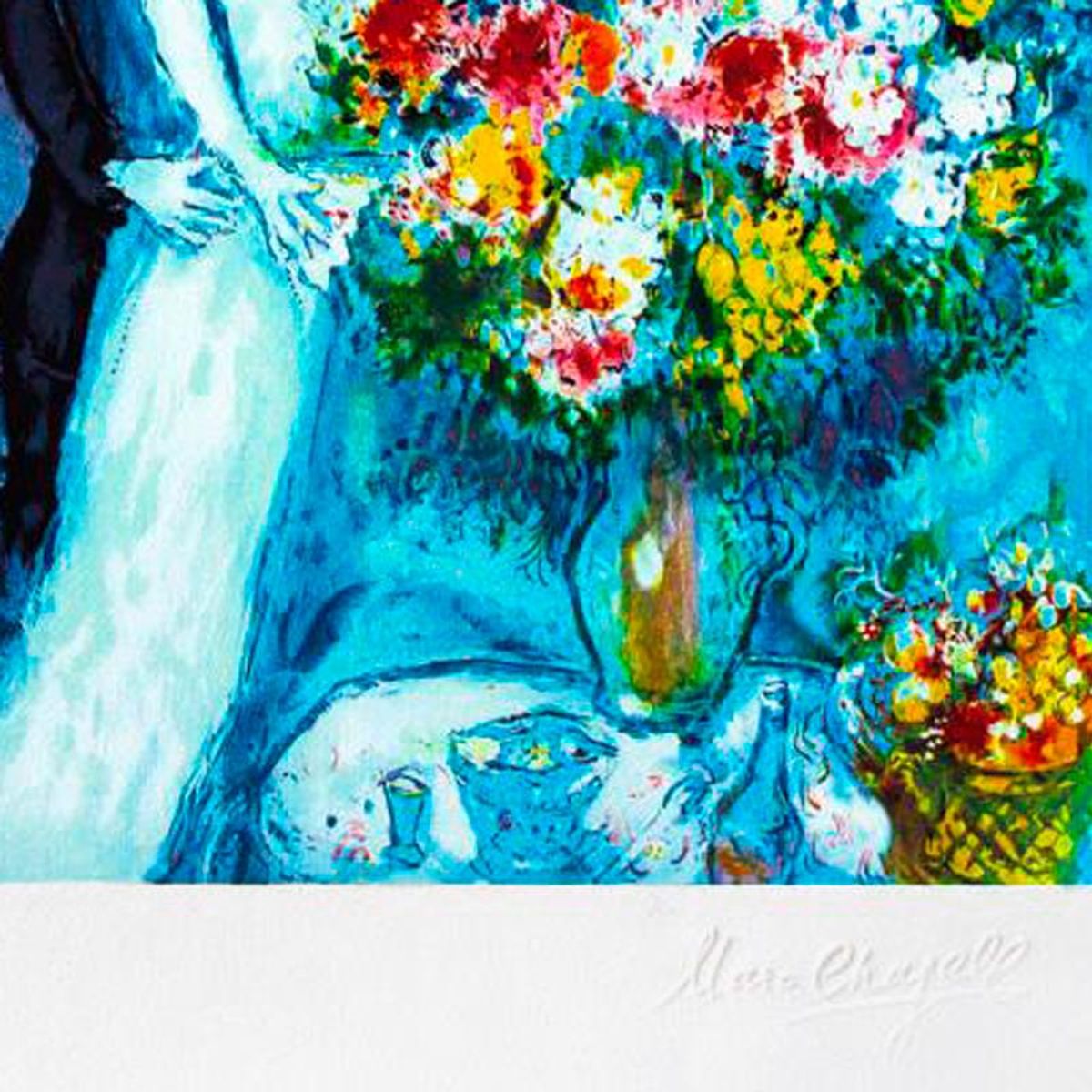 Marc Chagall (1887-1985), "Bridal Bouquet" Framed Limited Edition Lithograph with Letter of Authenticity.