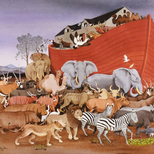 Tony Chen, "Noah and the Animals" Limited Edition Lithograph with Remarque, Numbered and Hand Signed with Letter of Authenticity.