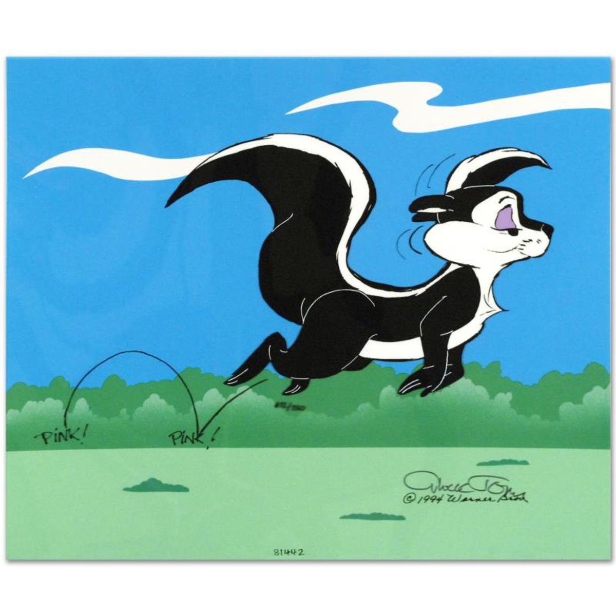 Le Pursuit by Chuck Jones (1912-2002). Hand Painted Animation Cel Diptych Limited Edition. Numbered and Hand Signed with Certificate of Authenticity.