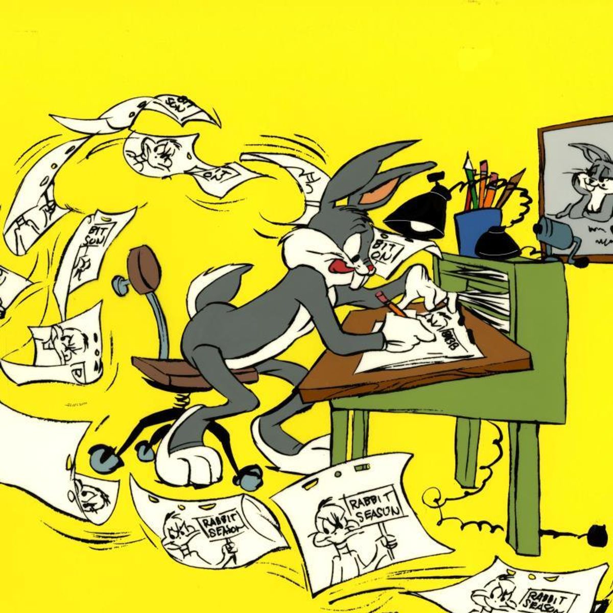 Chuck Jones "Bugs Director: Chuck Amuck" Hand Signed, Hand Painted Limited Edition Sericel.