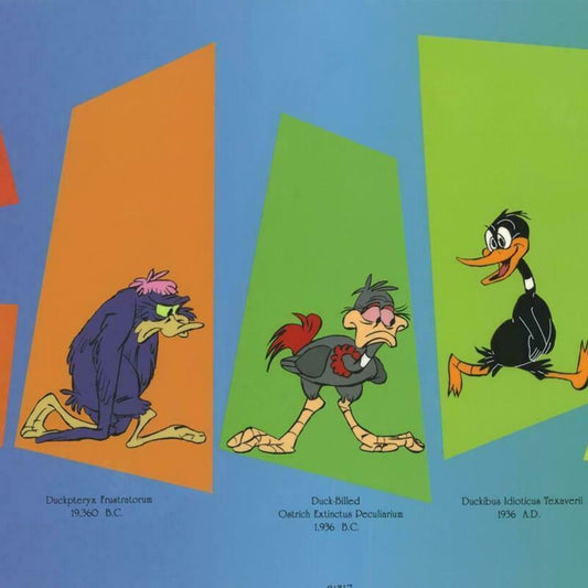 Chuck Jones "Evolution Of Daffy" Hand Signed, Hand Painted Limited Edition Sericel.
