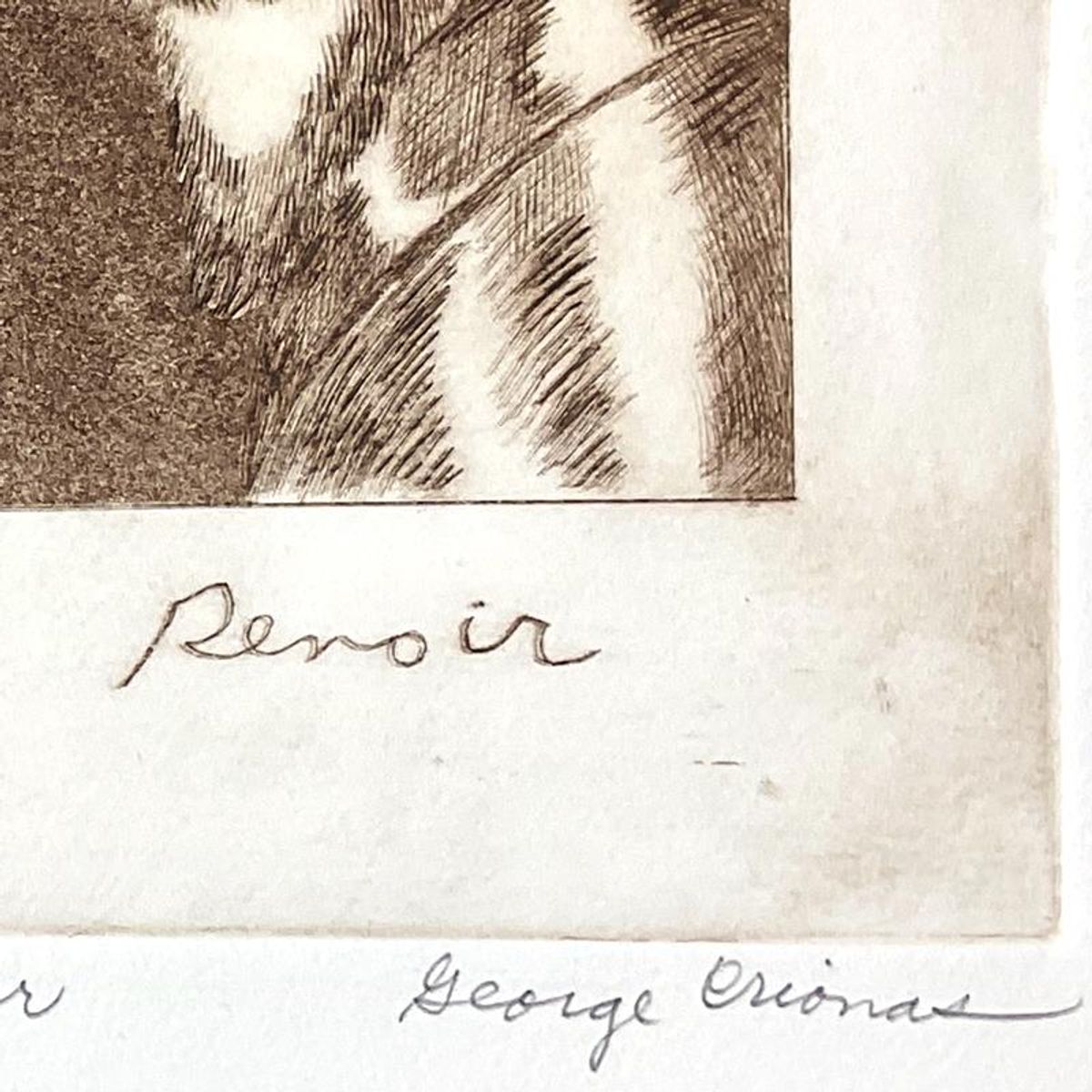 George Crionas (1925-2004), "Homage to Renoir" Limited Edition Etching, Numbered and Hand Signed and Letter of Authenticity