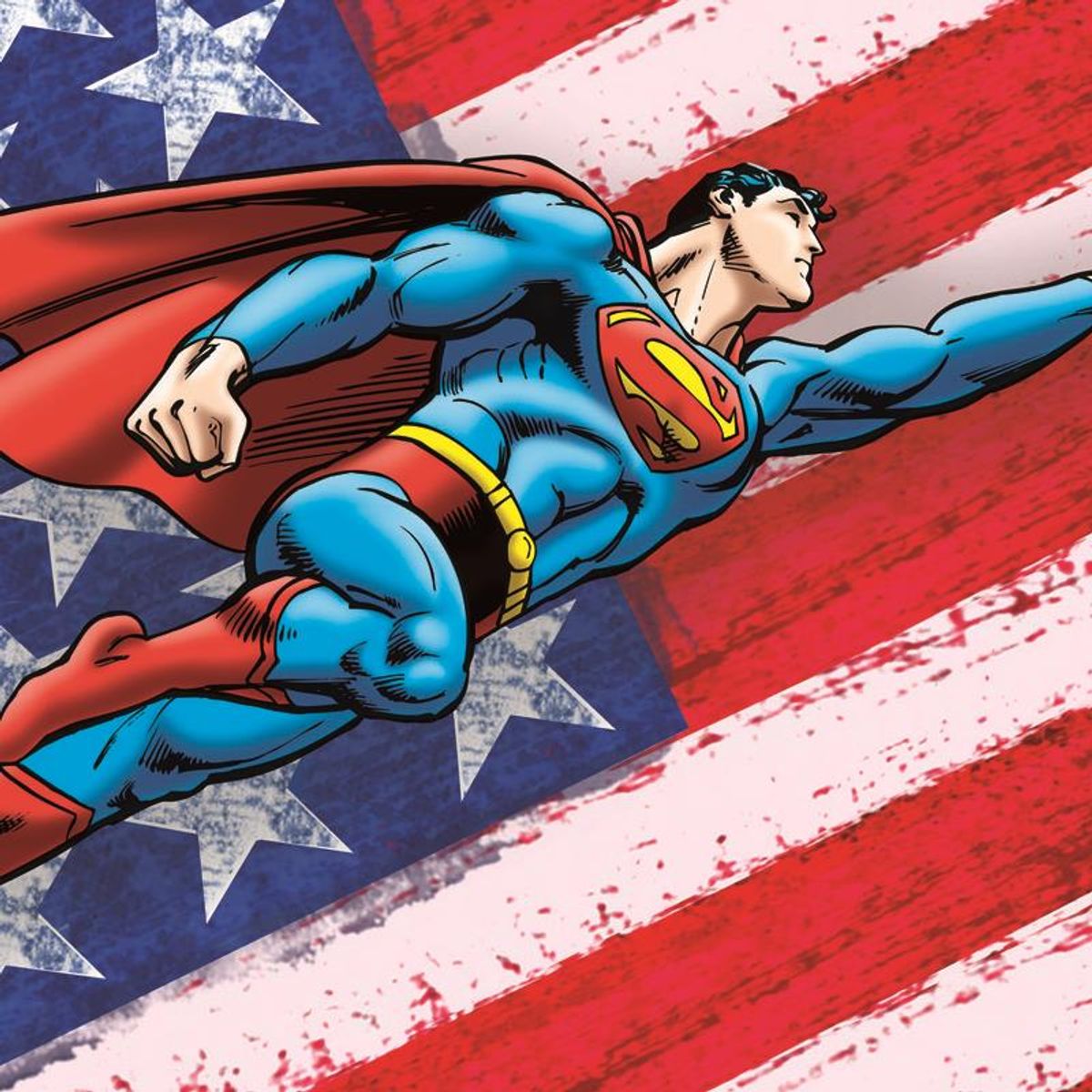 DC Comics, "Superman Patriotic" Numbered Limited Edition Giclee with Certificate of Authenticity.