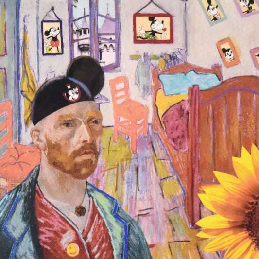 Nelson De La Nuez, "Van Goghs to Disneyland" Framed Limited Edition Artist Proof, Numbered and Hand Signed with Letter of Authenticity.
