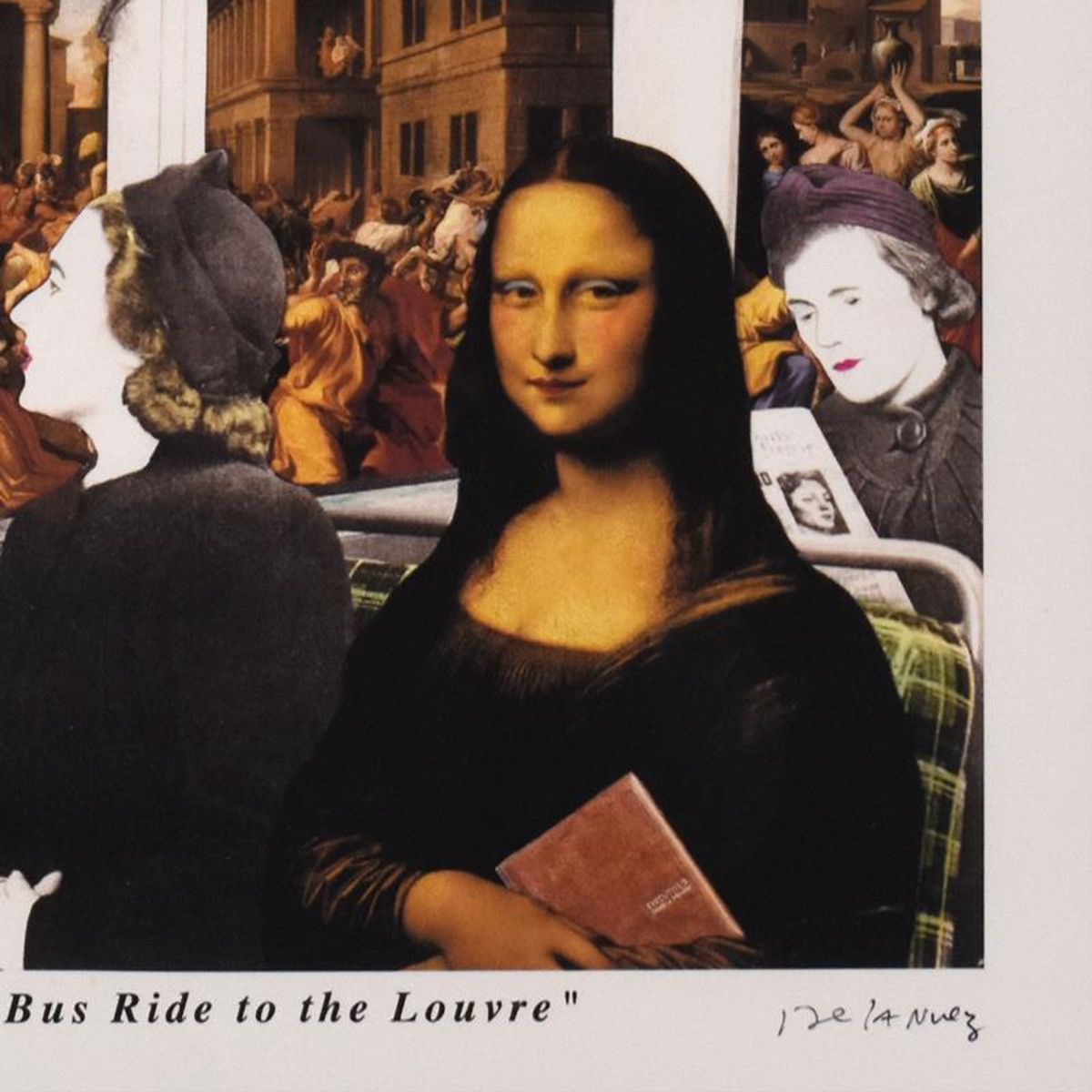 Nelson De La Nuez, "Bus Ride to the Louvre" AP Limited Edition, Numbered and Hand Signed with Letter of Authenticity