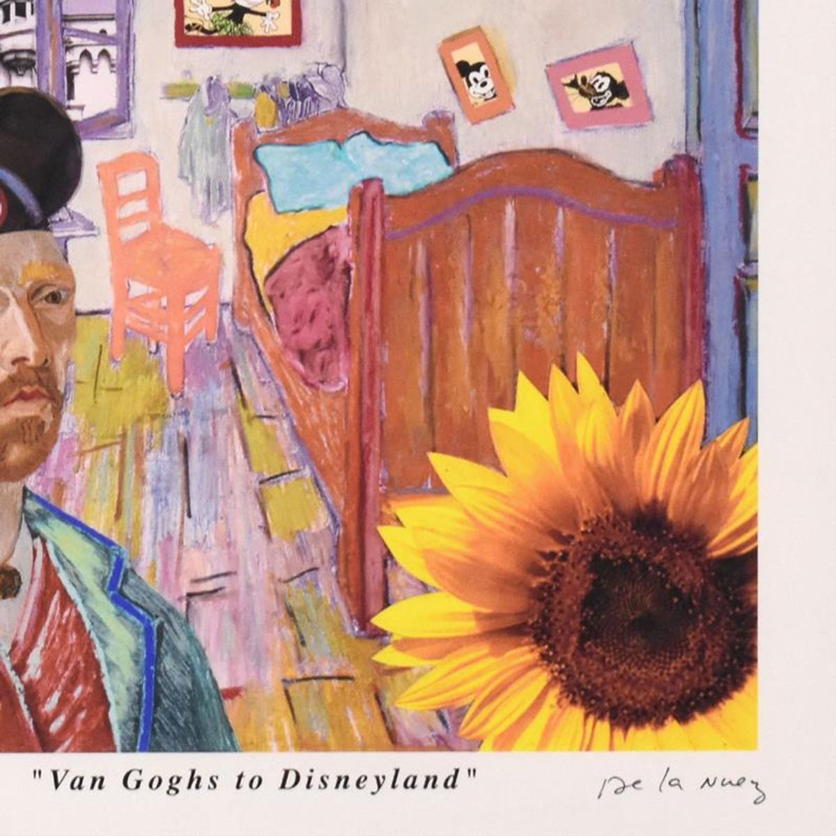 Nelson De La Nuez, "Van Goghs to Disneyland" AP Limited Edition, Numbered and Hand Signed with Letter of Authenticity.