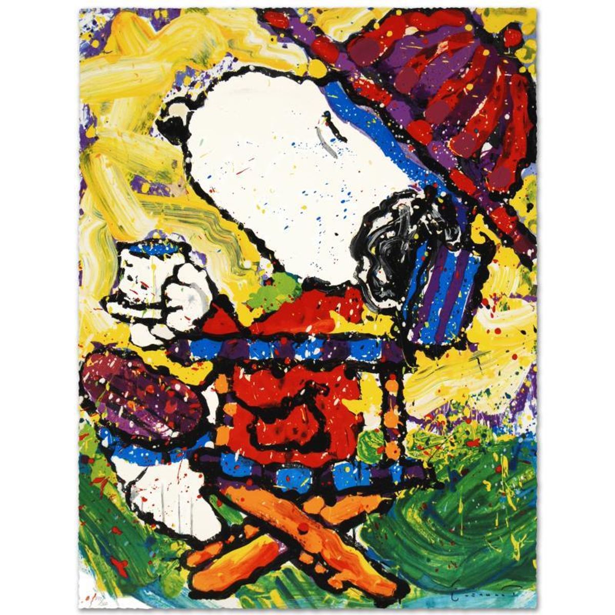 Tea At Bel Air-3:00 Limited Edition Hand Pulled Original Lithograph by Renowned Charles Schulz Protege, Tom Everhart. Numbered and Hand Signed by the Artist, with Certificate of Authenticity.