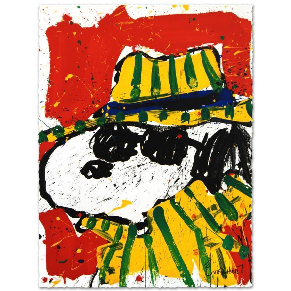 It's the Hat That Makes the Dude Limited Edition Hand Pulled Original Lithograph by Renowned Charles Schulz Protege, Tom Everhart. Numbered and Hand Signed by the Artist, with Certificate of